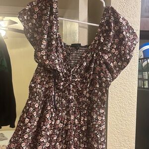 Torrid Floral Jumpsuit - Black and Pink